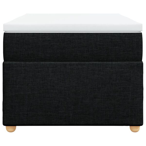 vidaXL Sommier &agrave; lattes de lit avec matelas Noir 90x190 cm Tissu