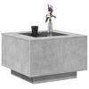 vidaXL Table basse avec LED gris b&eacute;ton 60x60x40 cm bois d'ing&eacute;nierie