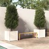 vidaXL Jardini&egrave;res d'ext&eacute;rieur 2 pcs Blanc 60x60x60 cm Bois de pin