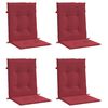 vidaXL Coussins de chaise de jardin &agrave; dossier bas lot de 4