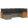 vidaXL Salon de jardin 6 pcs avec coussins gris r&eacute;sine tress&eacute;e