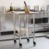 vidaXL Table de travail de cuisine avec roues 55x55x85 cm inox