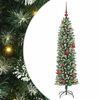 vidaXL Arbre de No&euml;l artificiel slim Vert et blanc 150 cm