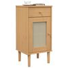 vidaXL Table de chevet SENJA aspect de rotin marron bois de pin massif
