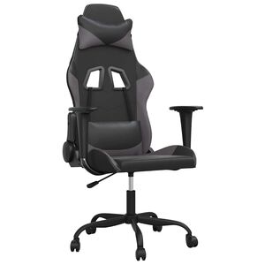 vidaXL Chaise de jeu de massage Noir et gris Similicuir