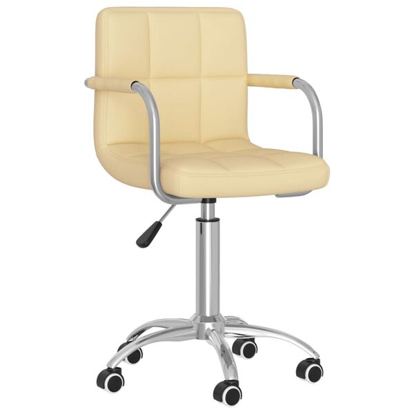 vidaXL Chaises pivotantes &agrave; manger lot de 6 cr&egrave;me similicuir