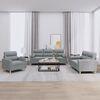 vidaXL Ensemble de canap&eacute;s 3 pcs coussins gris clair tissu