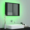 vidaXL Armoire &agrave; miroir de salle de bain LED Noir 60x12x45 Acrylique