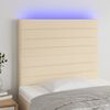 vidaXL T&ecirc;te de lit &agrave; LED Cr&egrave;me 90x5x118/128 cm Tissu