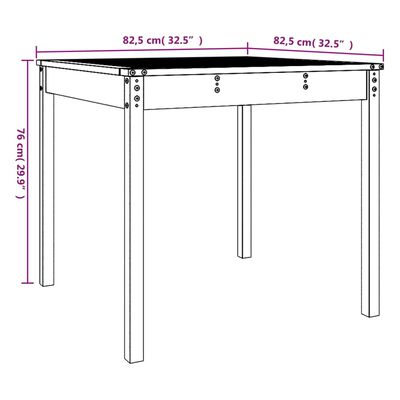 vidaXL Table de jardin 82,5x82,5x76 cm bois massif de douglas