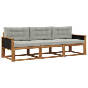 vidaXL Ensemble de canap&eacute;s d'ext&eacute;rieur 3 pc Naturel et Gris clair