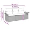 vidaXL Ensemble de canap&eacute; de jardin avec coussin 3 pcs Noir Poly rotin