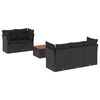 vidaXL Salon de jardin 6 pcs avec coussins noir r&eacute;sine tress&eacute;e