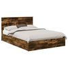 vidaXL Lit de Rangement Ch&ecirc;ne fum&eacute; 135 x 190 cm Bois d'ing&eacute;nierie