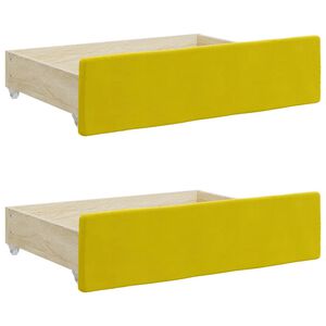 vidaXL Tiroirs de lit 2 pcs jaune bois d'ing&eacute;nierie et velours
