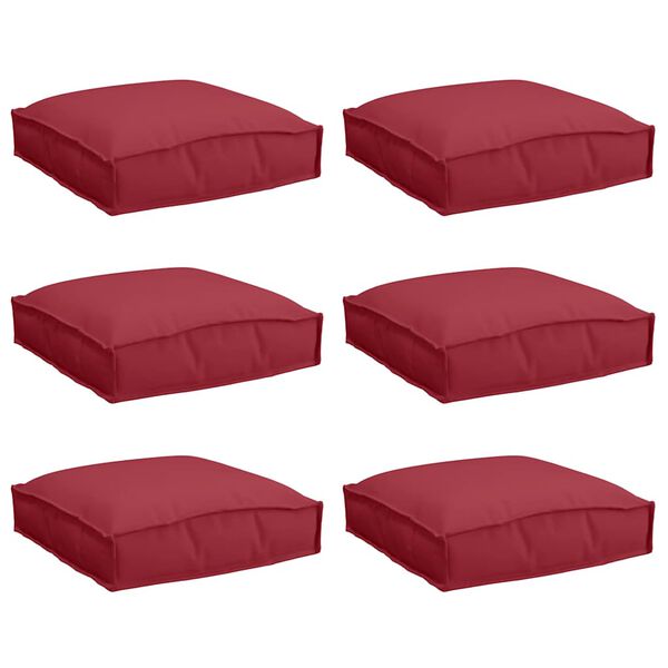 vidaXL Coussin 6 pcs Bordeaux 40 x 40 x 8 cm Tissu Oxford