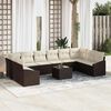 vidaXL Ensemble de canap&eacute; de jardin Marron et Cr&egrave;me polyrotin