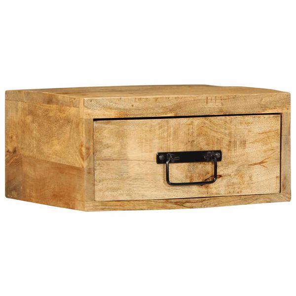 vidaXL Tables de chevet murales 2 pcs bois de manguier massif brut