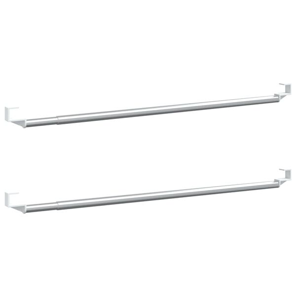 vidaXL Tringles &agrave; rideau 2 pcs blanc et argent&eacute; 40-60 cm aluminium