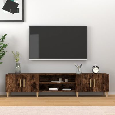 vidaXL Meuble TV chêne fumé 180x31,5x40 cm bois d'ingénierie
