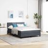vidaXL Lit &agrave; ressorts avec t&ecirc;te de lit Gris fonc&eacute; 140 x 190 cm Velours