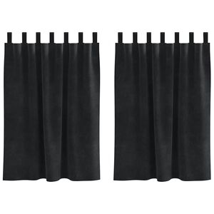 vidaXL Rideaux occultants 2 pc Noir 140 x 140 cm Velours