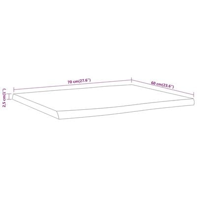 vidaXL Dessus de table 70x60x2,5 cm rectangulaire bois massif acacia