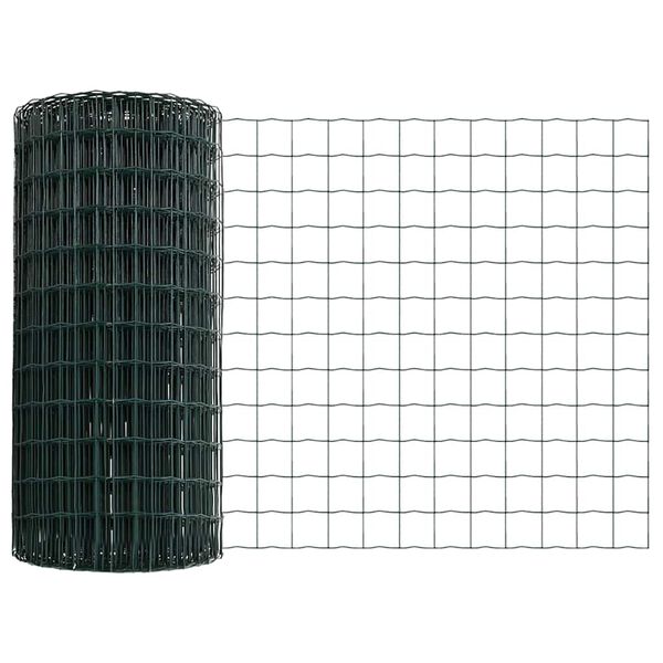 vidaXL Cl&ocirc;ture avec poteau Vert 0,8 x 10 m Acier