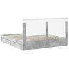 vidaXL Lit de Rangement Gris b&eacute;ton 200 x 200 cm Bois d'ing&eacute;nierie