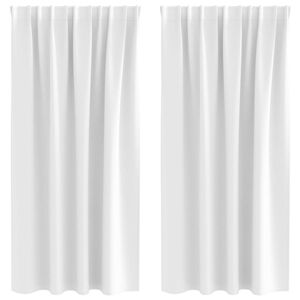 vidaXL Rideaux occultants avec anneaux 2 pc Blanc lumineux Polyester