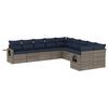 vidaXL Ensemble de canap&eacute; de jardin 10 pcs avec coussins gris r&eacute;sine tress&eacute;e