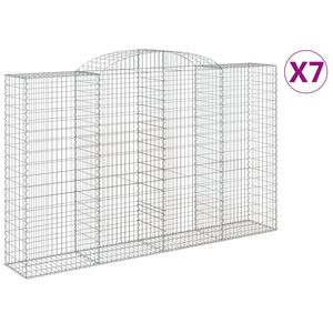 vidaXL Paniers &agrave; gabions arqu&eacute;s 7 pcs 300x50x180/200 cm fer galvanis&eacute;
