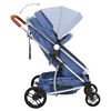 vidaXL Poussette pour b&eacute;b&eacute; 3-en-1 Bleu marine Aluminium
