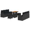 vidaXL Ensemble de canapé de jardin 9 pcs Noir 90 x 55 x 71 cm