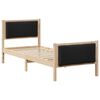 vidaXL Cadre de lit avec t&ecirc;te de lit Noir 75 x 190 cm tissu
