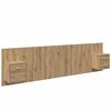 vidaXL T&ecirc;te de lit avec armoire 3 pc Ch&ecirc;ne artisanal Bois d'ing&eacute;nierie