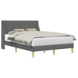 vidaXL Cadre de lit avec t&ecirc;te de lit Gris fonc&eacute; 137 x 190 cm Tissu