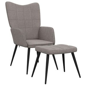 vidaXL Chaise de relaxation avec tabouret Taupe Tissu