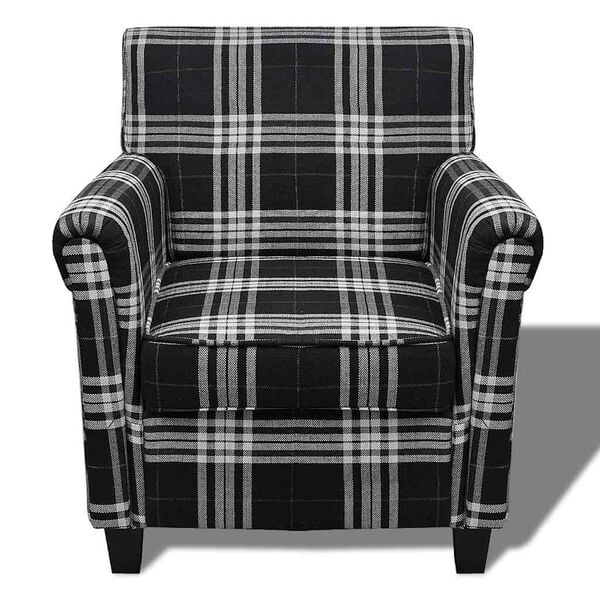 vidaXL Fauteuil avec coussin Noir Tissu