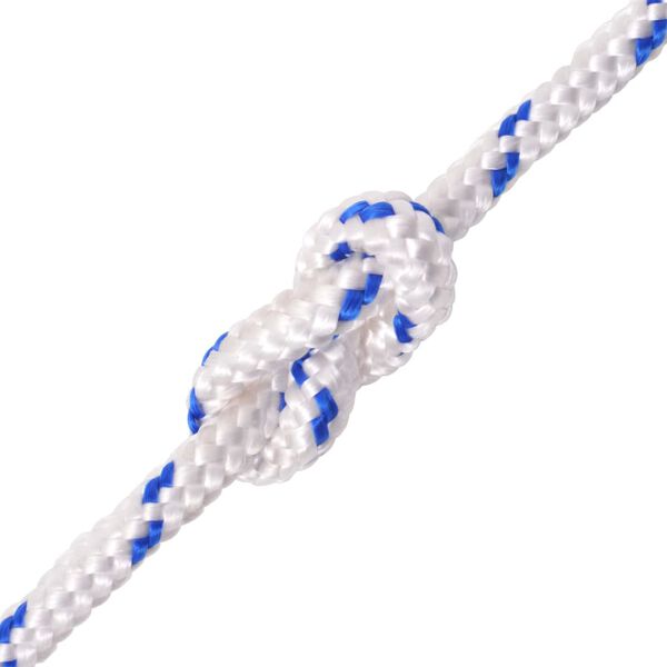 vidaXL Corde de bateau Polypropyl&egrave;ne 12 mm 250 m Blanc