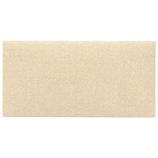 vidaXL T&ecirc;te de lit murale 12 pcs Cr&egrave;me 30 x 15 cm tissu