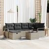 vidaXL Ensemble de Canap&eacute;s avec coussin 7 pcs Gris clair polyrotin