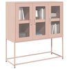 vidaXL Buffet rose 100,5x39x107 cm acier lamin&eacute; &agrave; froid