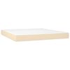 vidaXL Sommier &agrave; lattes de lit avec matelas Cr&egrave;me 160x200 cm Tissu