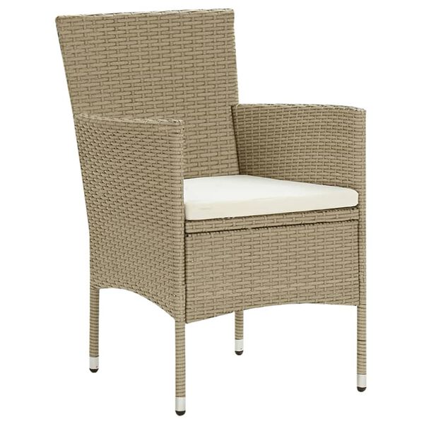 vidaXL Ensemble &agrave; manger de jardin et coussins 9 pcs Poly rotin Beige