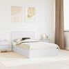 vidaXL Lit de Rangement Blanc 120 x 200 cm Bois d'ing&eacute;nierie