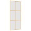 vidaXL Porte coulissante dor&eacute; 90x205 cm verre ESG d&eacute;poli et aluminium