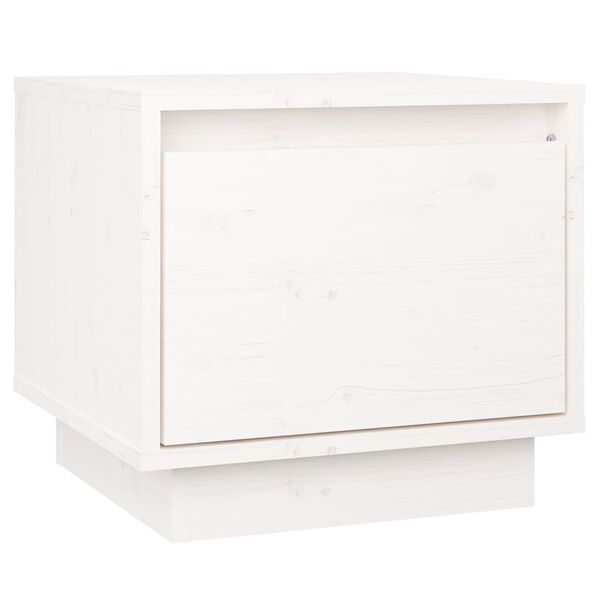 vidaXL Table de chevet Blanc 35x34x32 cm Bois de pin solide