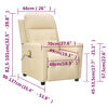 vidaXL Fauteuil de massage Cr&egrave;me Tissu