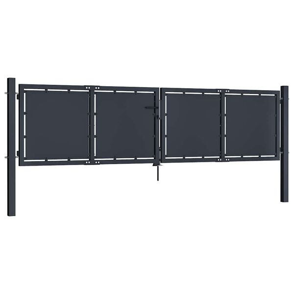 vidaXL Portail de jardin en acier 300 x 75 cm anthracite